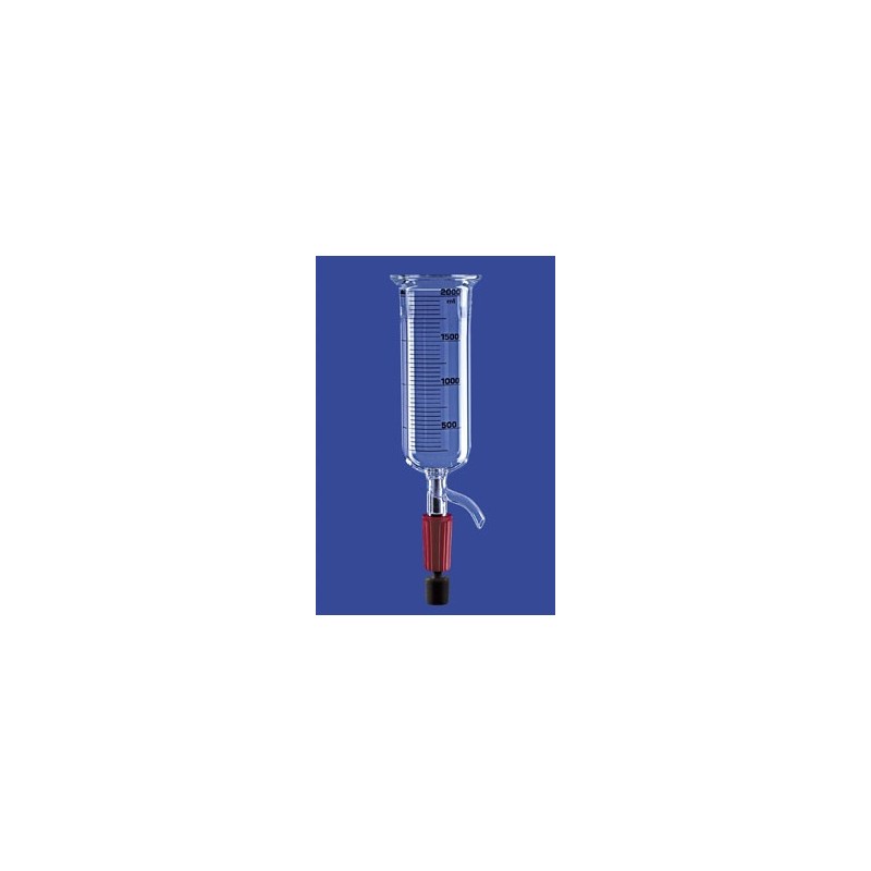 Reaction vessels 0,25 L cylindrical with valve 10 mm glass