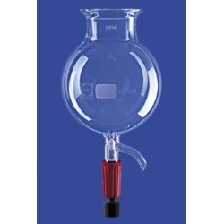 Reaction vessel 0,25 L spherical with valve 10 mm glass flange