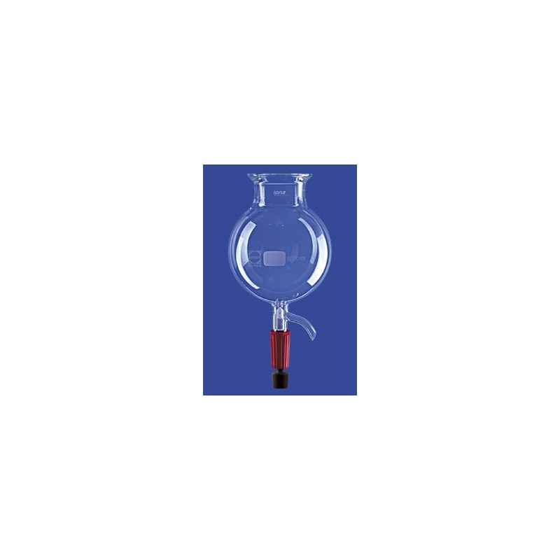 Reaktionsgefäss 0,25 L kugelförmig mit Ventil 10 mm Glas