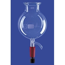 Reaction vessel 1 L spherical with valve 10 mm glass flange DN60