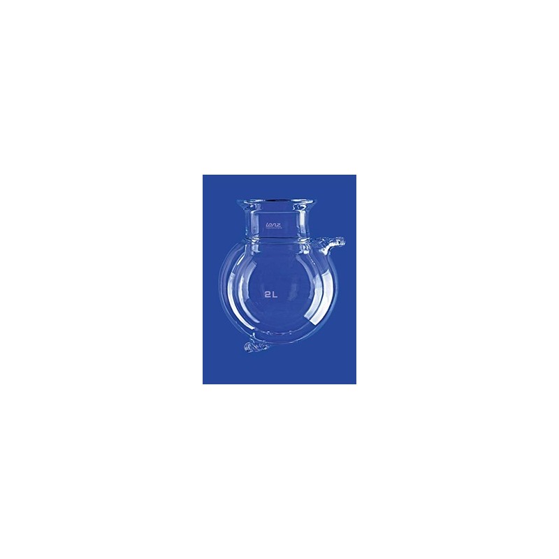 Reaktionsgefäss 6 L kugelförmig mit Temperiermantel GL18 Glas