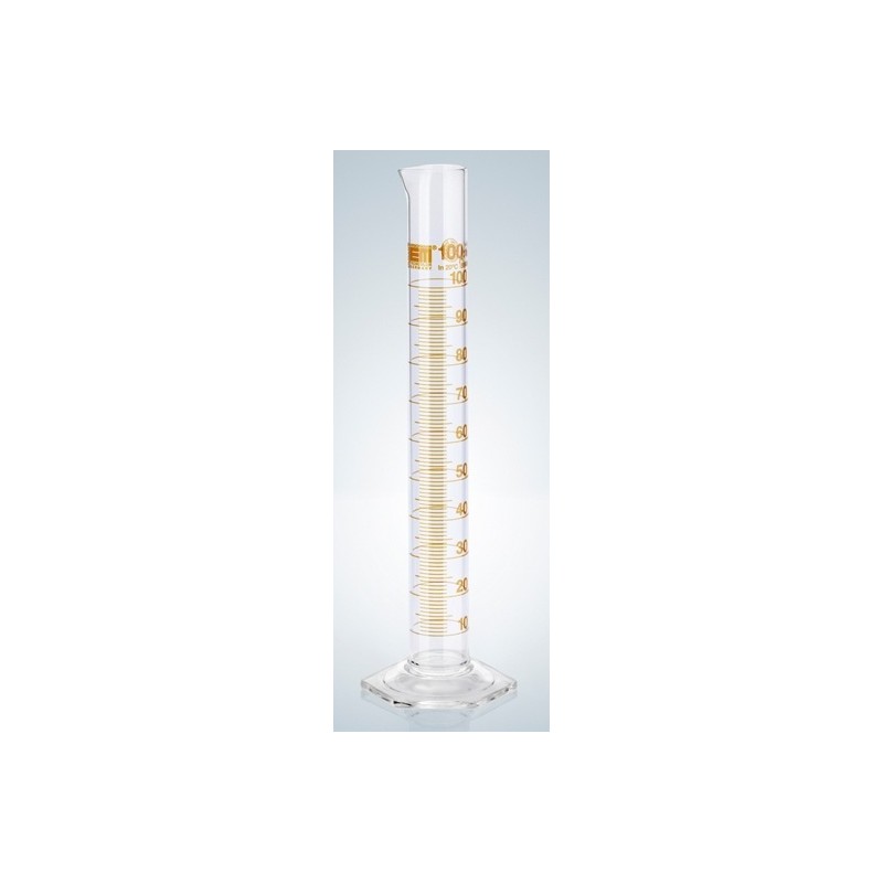 Measuring cylinder 10 ml Duran class A CC ring graduation amber