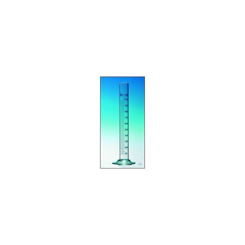 Cylinder miarowy klasy B 100 ml niebieska podziałka kreskowa
