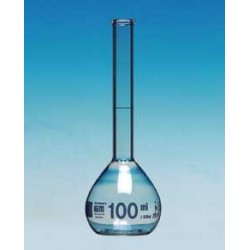 Volumetric flask 10000 ml Duran class A CC beaded rim blue