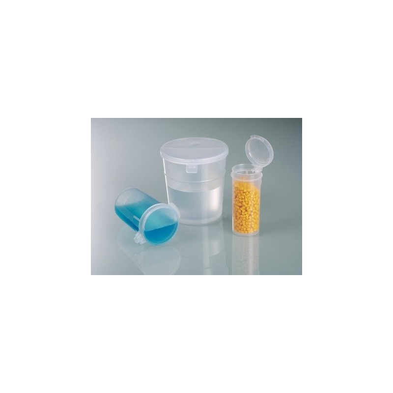 Sample container PP 90 ml aseptic labeling area graduation at