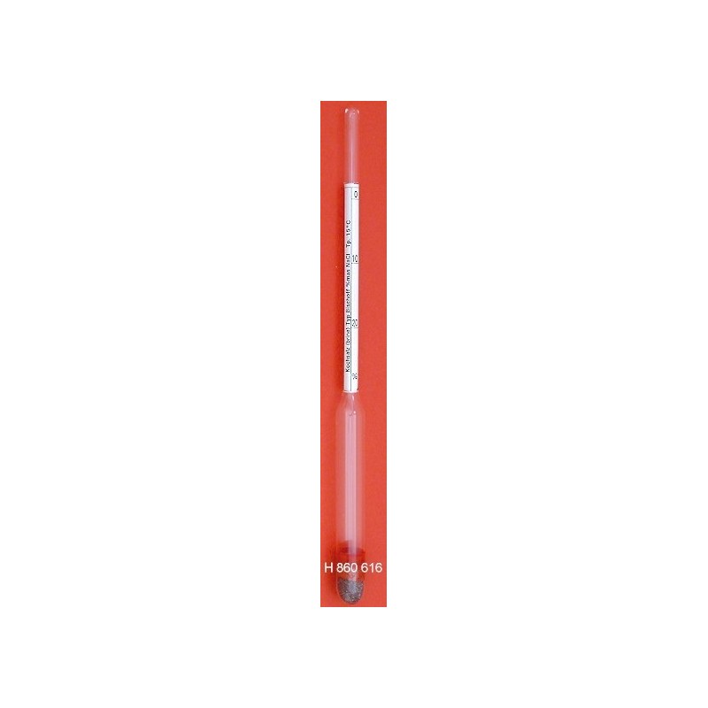 Hydrometer for chloride of lime 0...25:0,5%length 270 mm