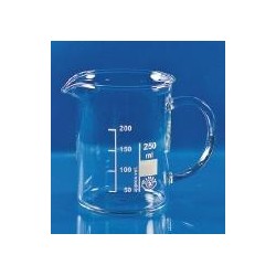 Beaker 250 ml borosilicate glass 3.3 low form with spout handle