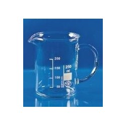 Becher 1000 ml Borosilikatglas 3.3 niedrige Form Ausguss Griff