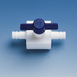 Stopcock with Hose Connector PTFE for tubing I-Ø 7 mm bore 4 mm