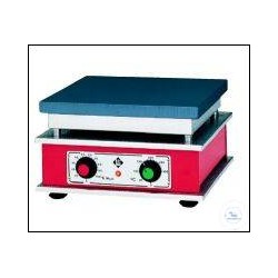 Thermostatically regulated hot plate variably adjustable