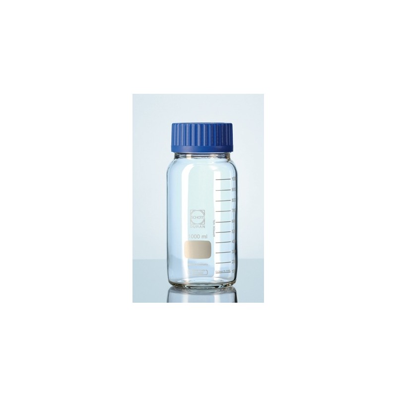 Reagent bottle 1000 ml wide neck Duran clear glass screw cap
