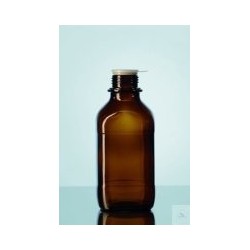 Reagent bottle 100 ml narrow mouth amber glass square without