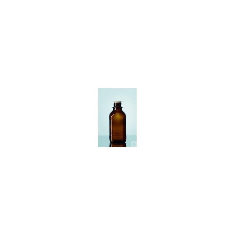 Reagent bottle 250 ml narrow mouth amber glass quare without
