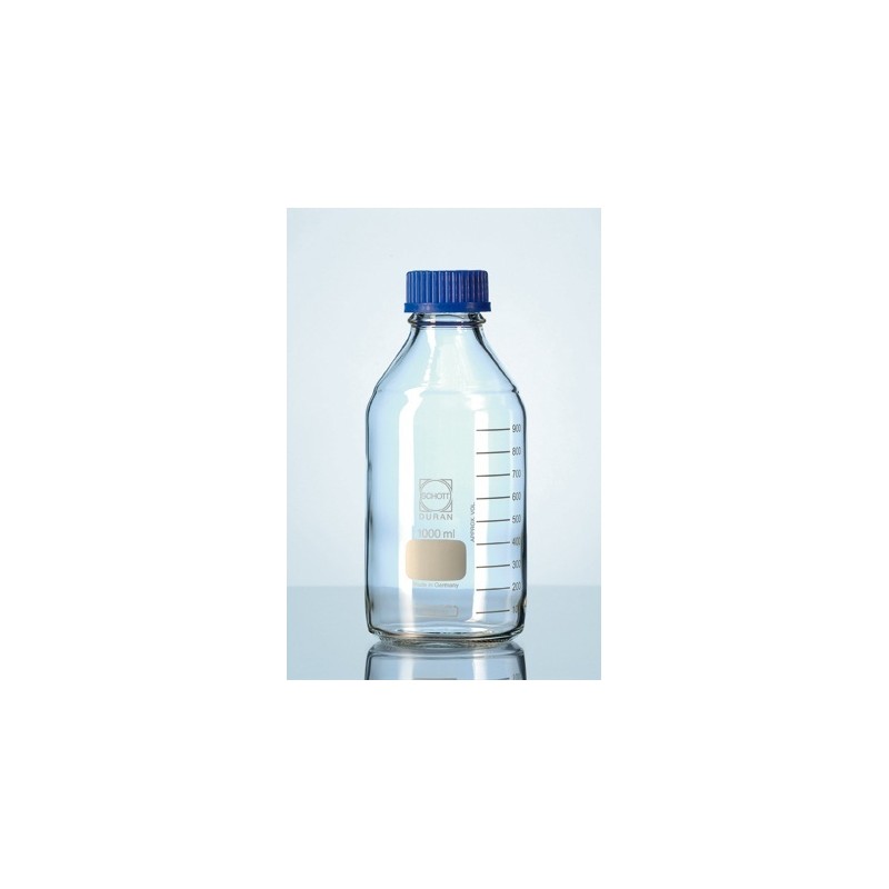 Laborflasche 100 ml mit Schraubkappe PP GL45 blau
