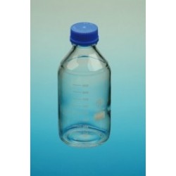 Laborflasche 250 ml Boro 3.3 PP Schraubkappe GL45 blau VE 10 St.