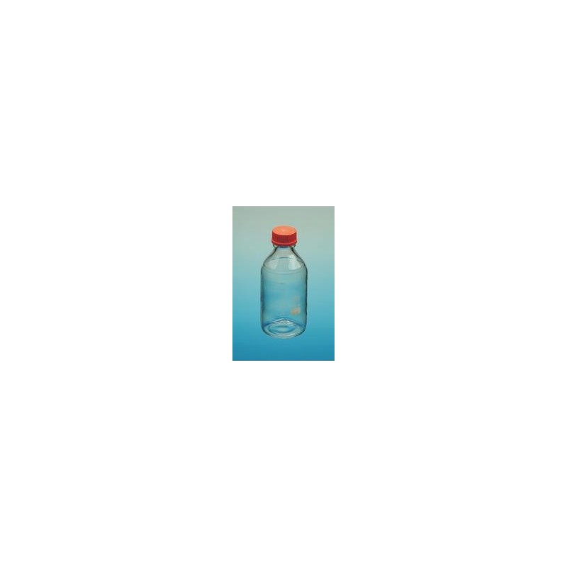 Laborflasche 100 ml Boro 3.3 Schraubkappe PP GL45 rot