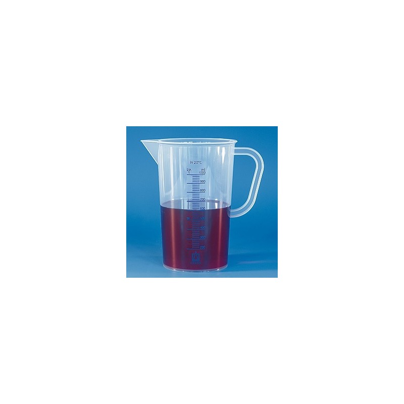Messbecher 5000:100 ml PP Teilung blau Ausguss Henkel VE 6 Stck.