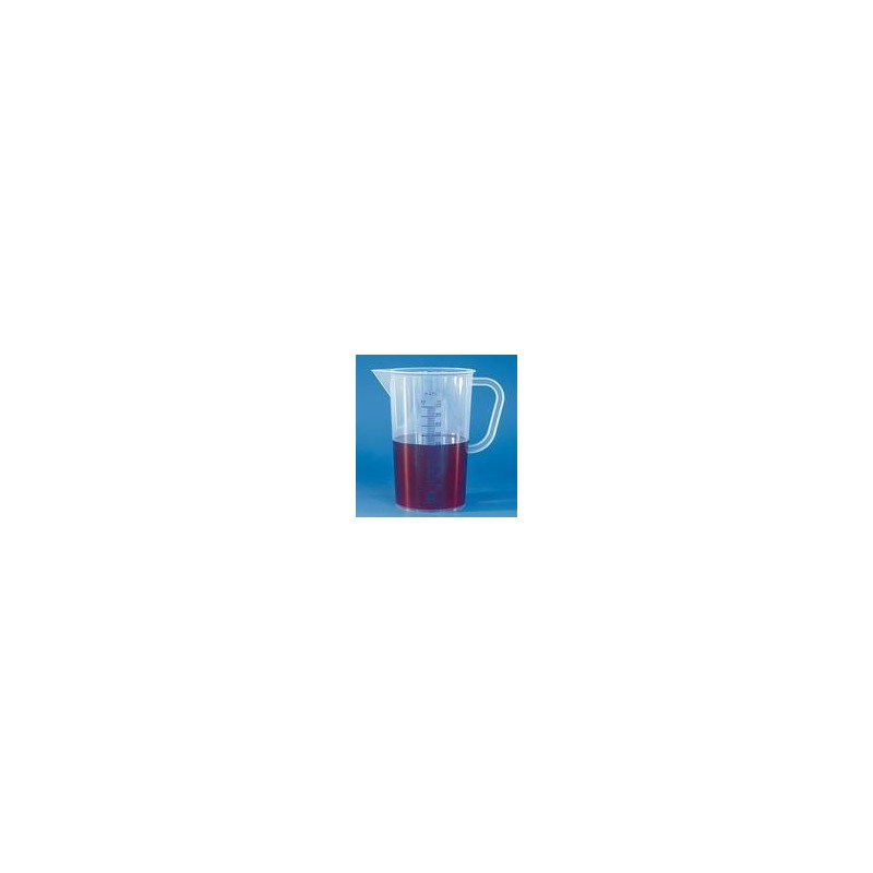 Messbecher 2000:50 ml PP Teilung blau Ausguss Henkel