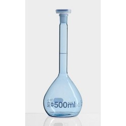 Volumetric flask 200 ml wide neck PUR-coated class A Boro 3.3
