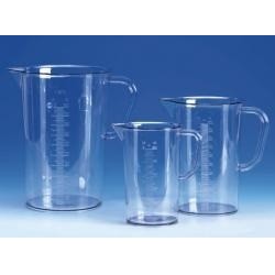Graduated beaker 250 ml SAN glass-clear embossed scale pack 12