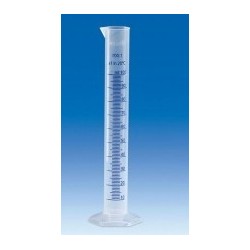 Measuring cylinde PP 500 ml class B tall form raised blue scale