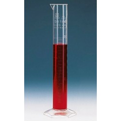 Graduated cylinder 25:0,5 ml PMP tall form embosses scale pack