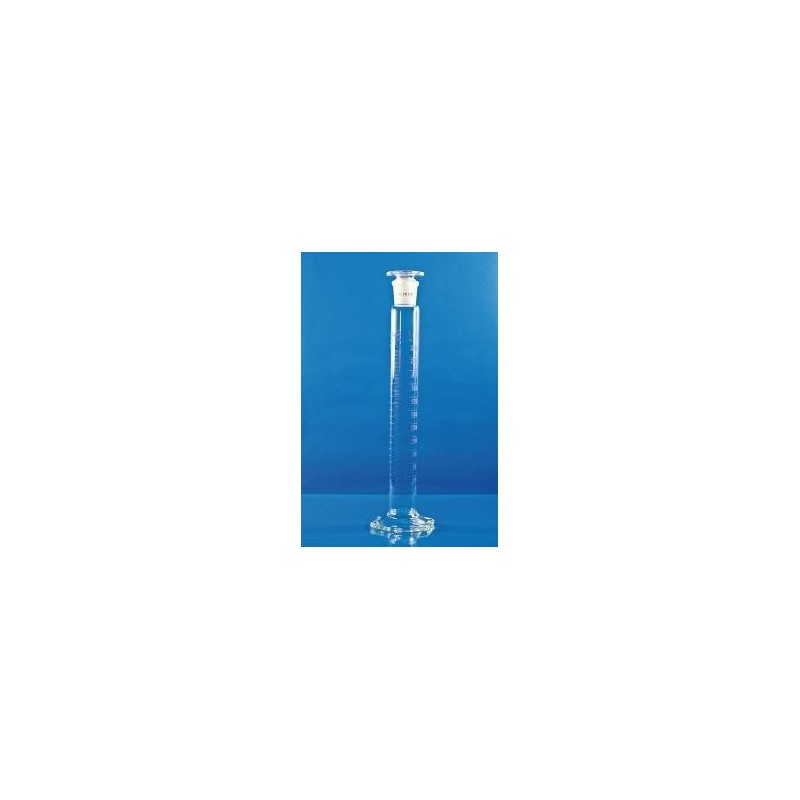 Cylinder miarowy klasy A wysoki niebieska skala korek szklany