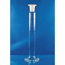 Mischzylinder 25 ml Klasse A hohe Form blau graduiert mit