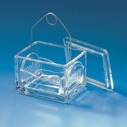 Tray for 10 slides Soda-lime glass 91x70x48 mm pack 10 pcs.