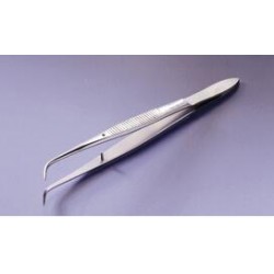 Tweezers with guid pin steel 18/10 bent pointed lenght 160 mm
