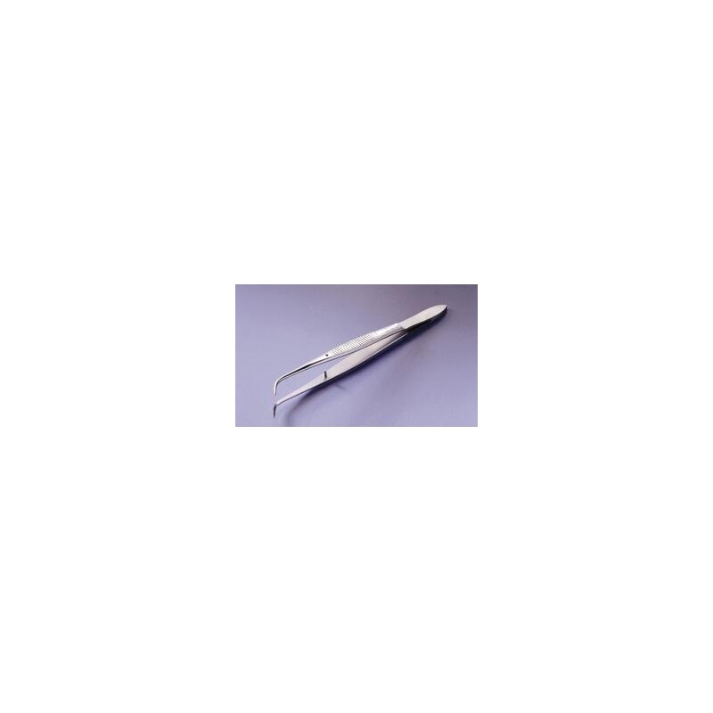 Tweezers with guid pin steel 18/10 bent pointed lenght 160 mm