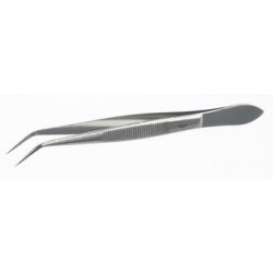 Tweezers stainless 18/10 bent pointed lenght 115 mm