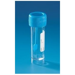 Faeces container PS IVD approx 30 ml (blue screw cap) op. 400