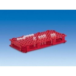 Microcentrifuge tube rack PP for 84 tubes up to Ø 13 mm red