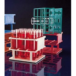 Test tube stand 36xØ13 mm Resmer® LxWxH 102x102x56 red -70…+121