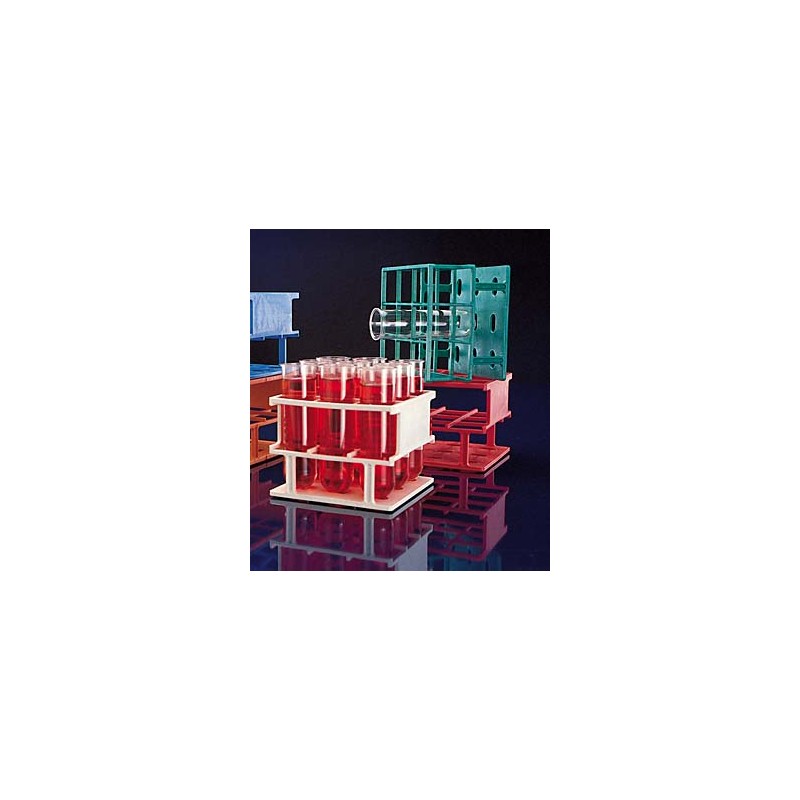 Test tube stand 36xØ16 mm Resmer® LxWxH 126x126x68 red -70…+121