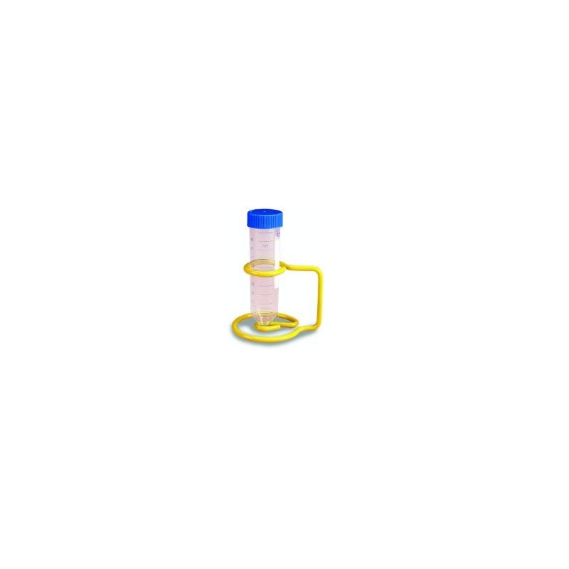 Drahtgestell mit Epoxy-Beschichtung für 1 x 50 ml Röhrchen gelb