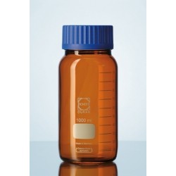 Reagent bottle 1000 ml wide neck Duran amber srew cap GLS80 blue