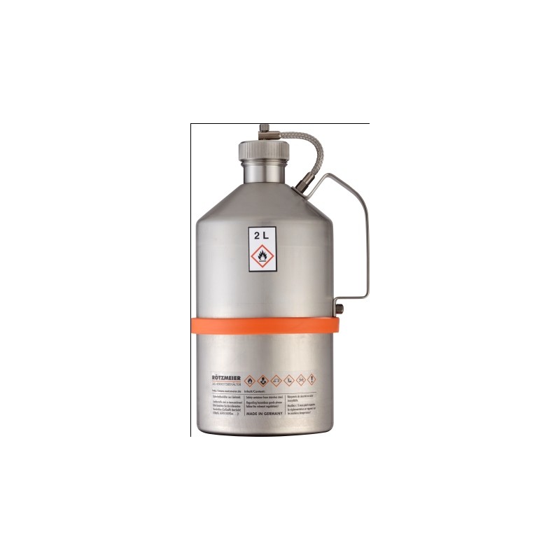 Safety transportation can with screw cap stainless steel 2L