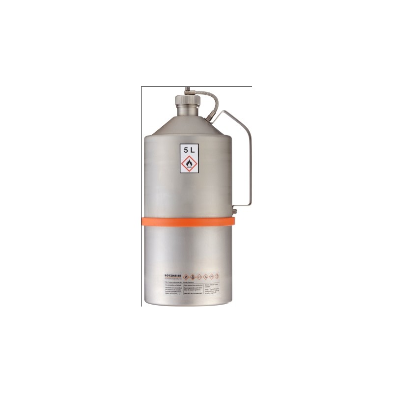 Safety transportation can with screw cap stainless steel 5L