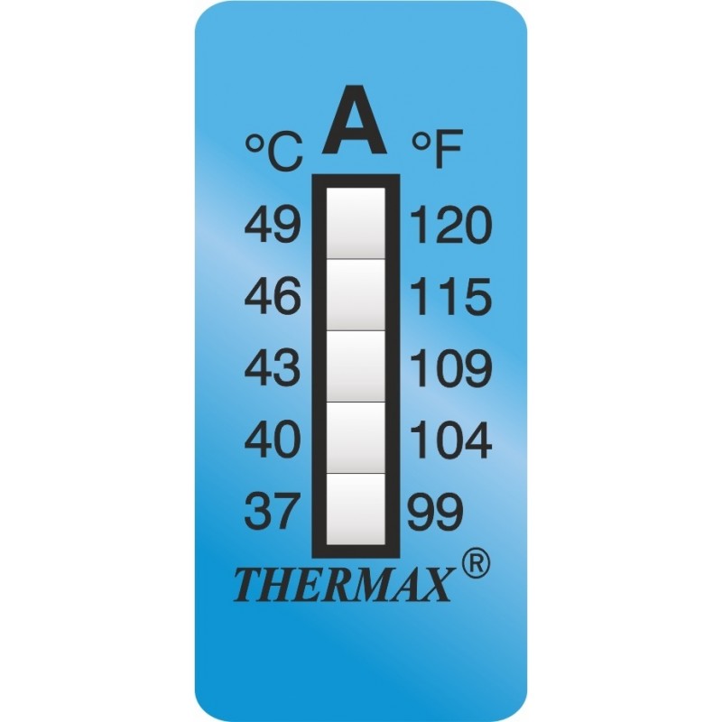 Paski do pomiaru temperatury 38x15 mm 5 poziomów zakres +77 do