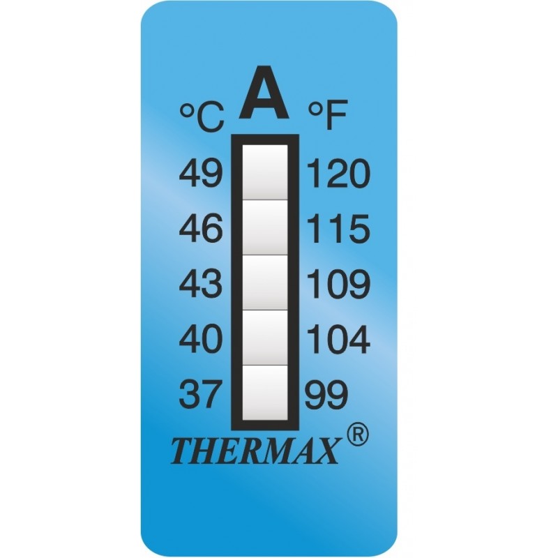 Paski do pomiaru temperatury 35x15 mm 5 poziomów typ F zakres