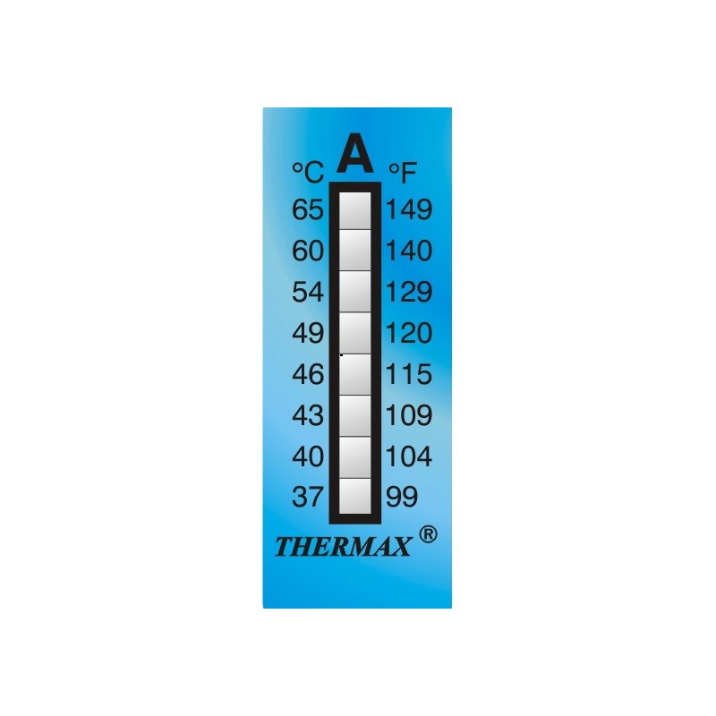 Thermax 8 Level Streifen irreversibel Messbereich +37 bis +65°C