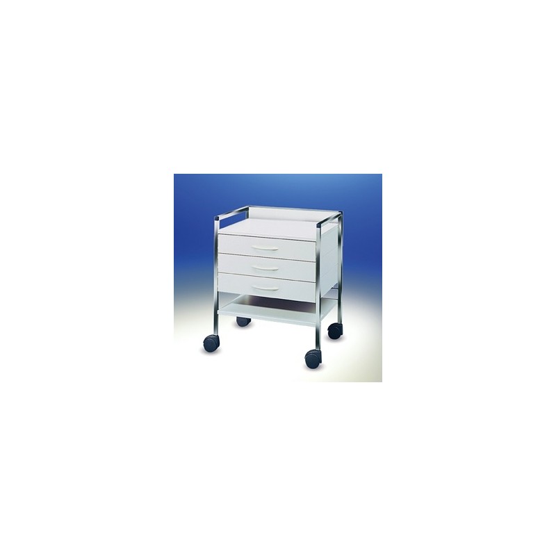 Wózek Variocar® 60 biały stelaż chromowany na rolkach Ø 75 mm z