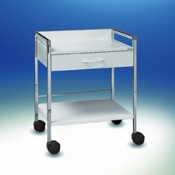 Multipurpose trolley Variocar® 60 white frame chrome on castors