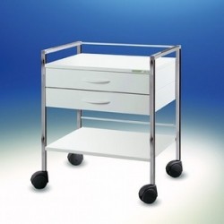 Multipurpose trolley Variocar® 60 white frame chrome on castors