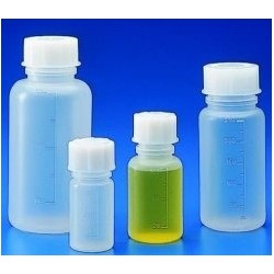 Wide mouth bottle PP 1000 ml with scale autoclavable with cap