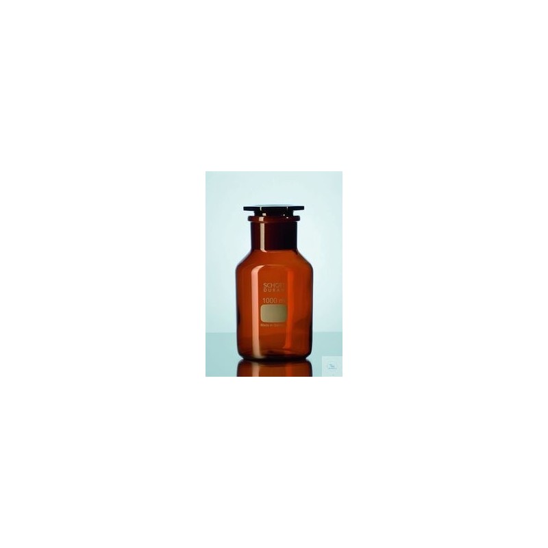 Reagent bottle 250 ml wide neck Duran amber NS 34/35 with glass