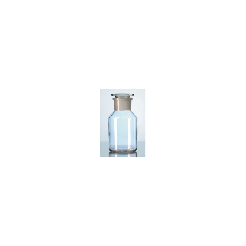 Reagent bottle 100 ml wide neck clear glass with glass stopper