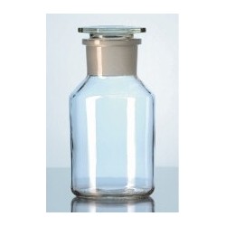 Reagent bottle 250 ml wide neck clear glass with glass stopper